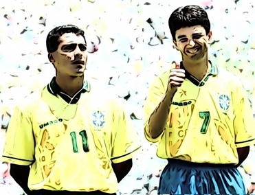 "Fica sério aí, parceiro" Romário e Bebeto em 1994