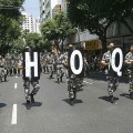 Comissão de frente, que vai representar a Tropa de Choque da PM, já está ensaiando